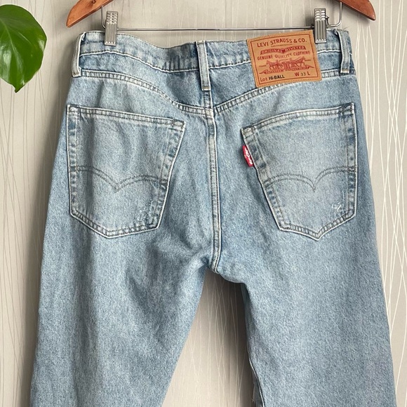 Levi’s 502 Hi-Ball Distressed Jeans Men’s W33 Tapered Streetwear Ripped Denim - Picture 11 of 14